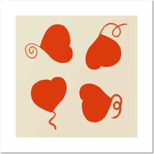 Four hearts Posters and Art